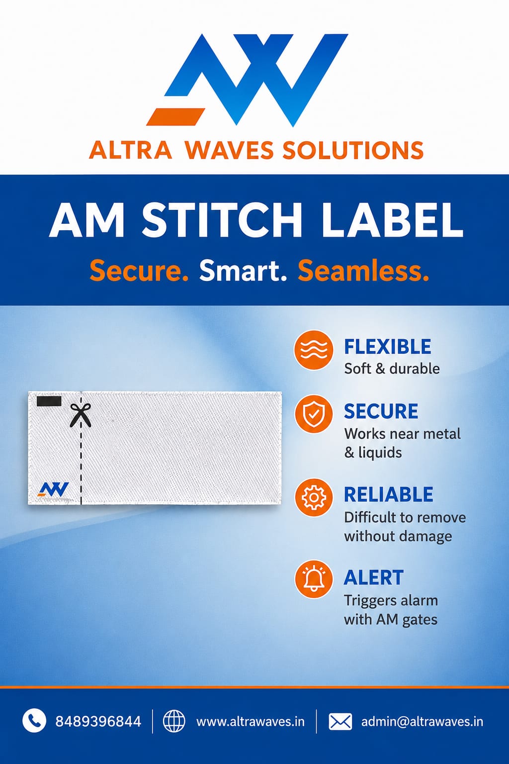 AM Stitch Label for garment and retail anti-theft security